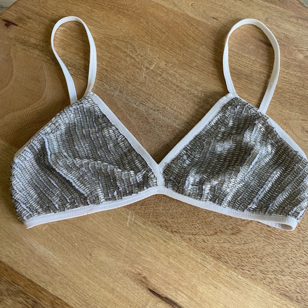 Chan Luu Gunmetal Beaded Bralette